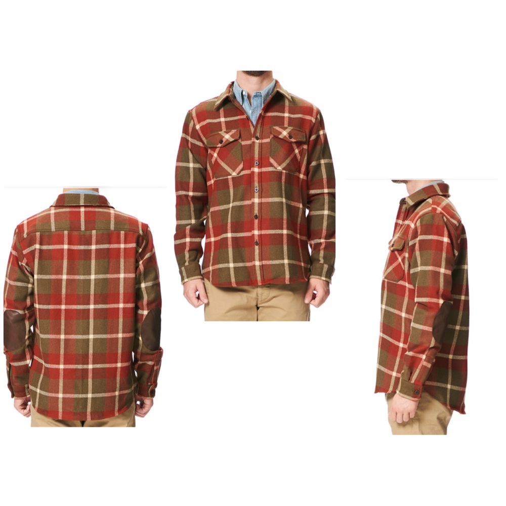 RRL Plaid Melton Wool Over Shirt